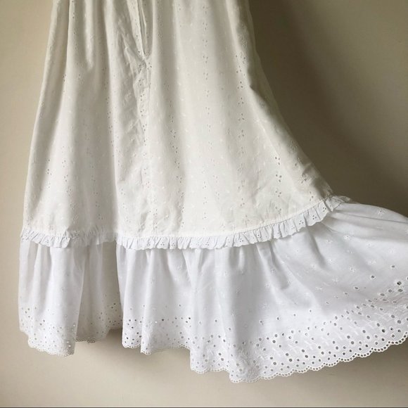 Vintage Cottagecore White Eyelet embroidered Skirt - Picture 6 of 9